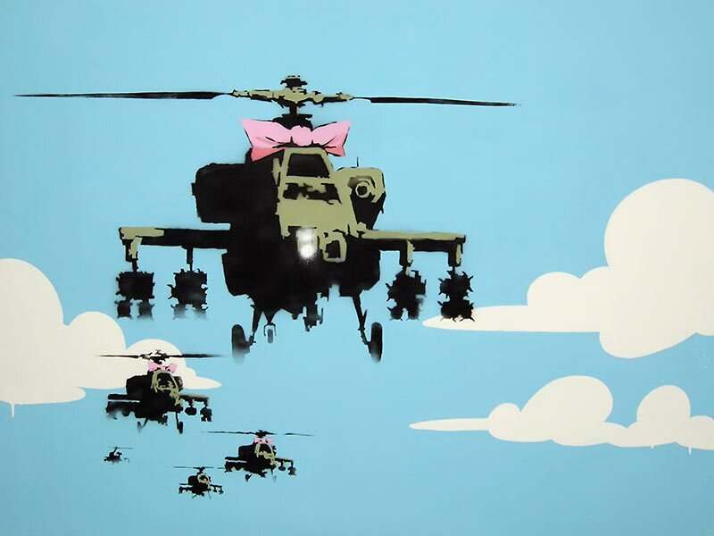 happy helicopters banksy wallpaper