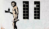 apeman caveman banksy desktop wallpaper