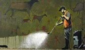 caveman graffiti banksy desktop wallpaper