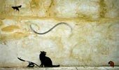 cat and mouse banksy wallpaper